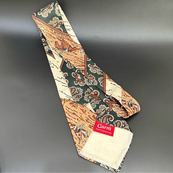 Vintage CARRE Berkley Cravats Equestrian Polo Horse European Look Silk Necktie - Picture 3 of 15